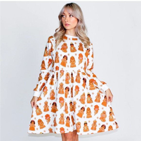 SOLD! NWT Cakeworthy XL Disney Princess Gingerbread Sweater Dress - Picture 5 of 8